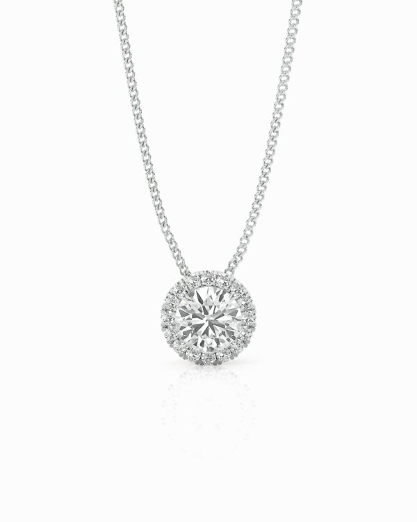 0.50 Ct Rond Collier pendentif Collier