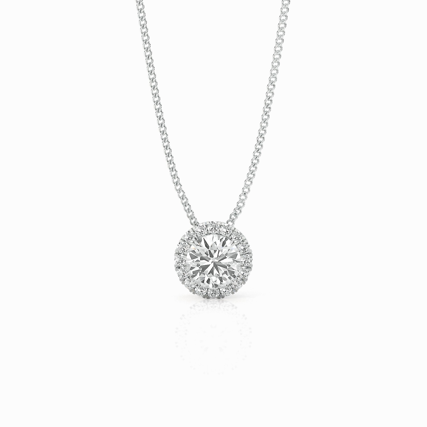 Sacet product image 0.50 Ct Rond Collier pendentif Collier - Image 1