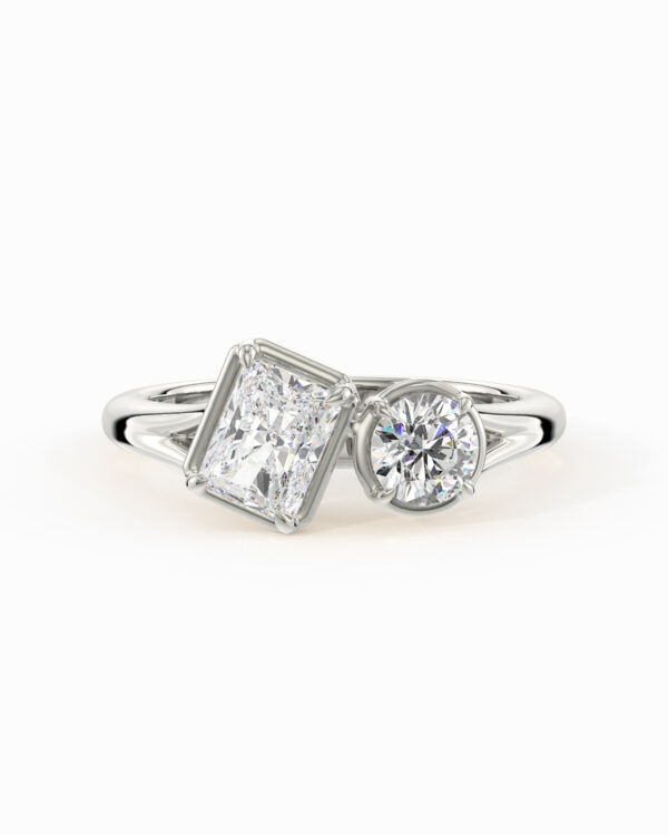 1.00 Ct Rond Bague de fiançailles