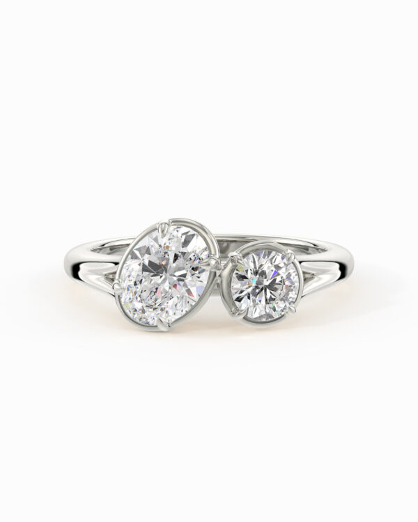 1.00 Ct Rond Bague de fiançailles